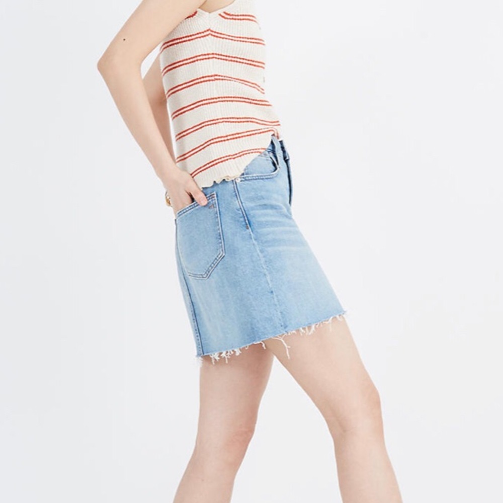 Madewell Rigid Denim A-Line Mini Skirt, NWT Sz 32